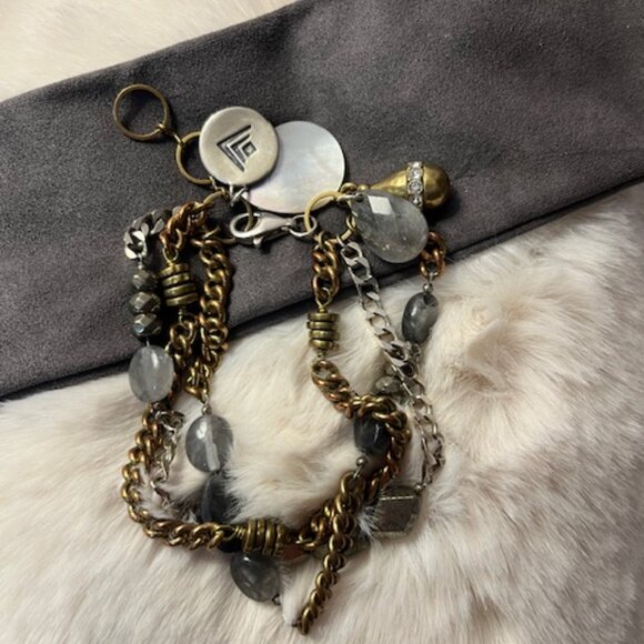 Silpada Two-Tone Metal & Stone Chain Bracelet - Picture 3 of 5